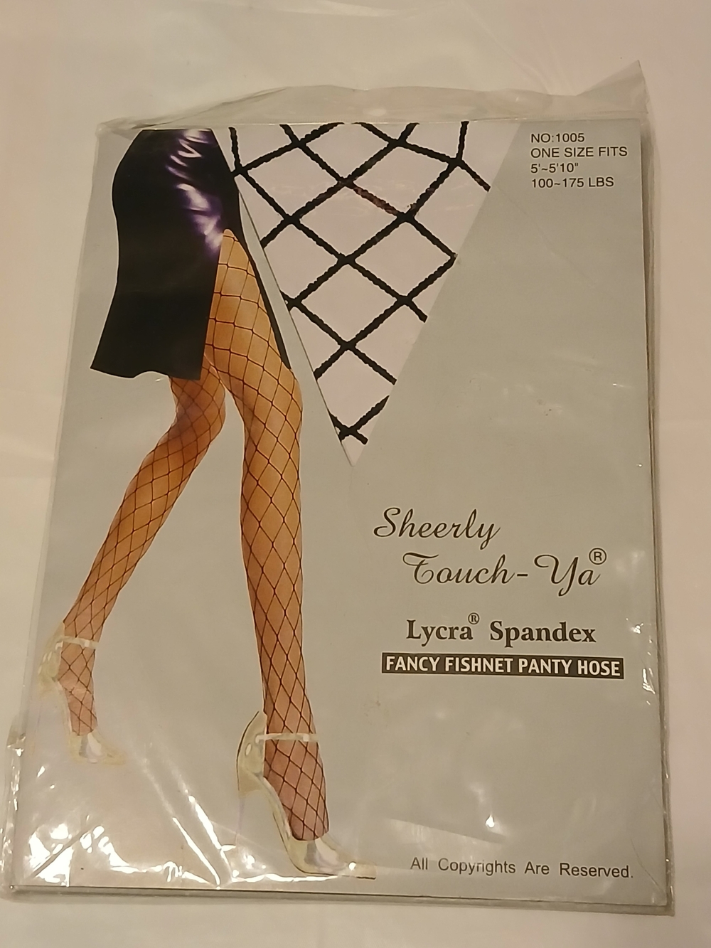 Sheerly Touch-Ya Fancy Black Fishnet  Pantyhose